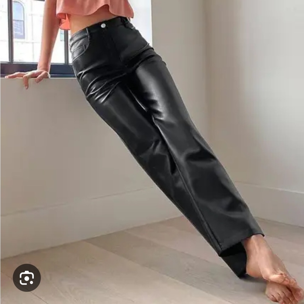 Aritzia Wilfred Melina Flare Vegan Leather Pant-size 2